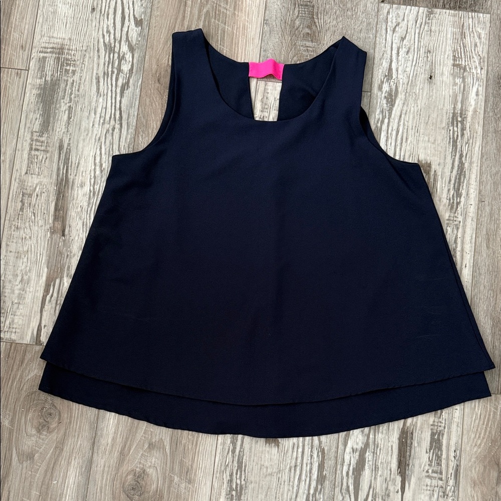 Navy sleeveless blouse